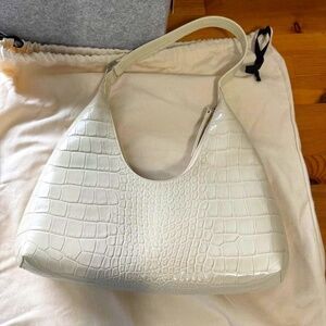 BY FAR Off-White Croc Amber Bag